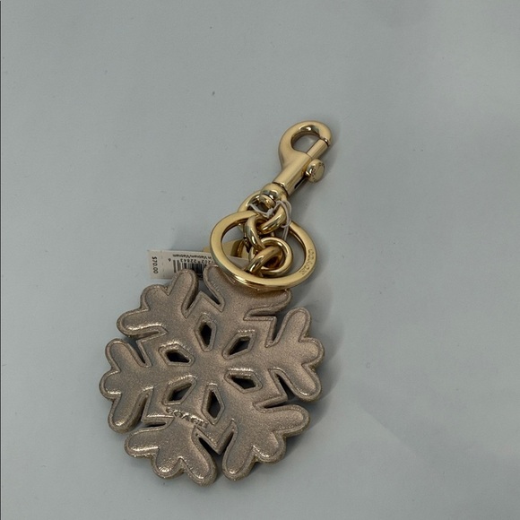 Coach Snowflake Bag Charm Rivet Stud Star Moon Keychain Gold Silver Holiday NWT - Picture 2 of 11